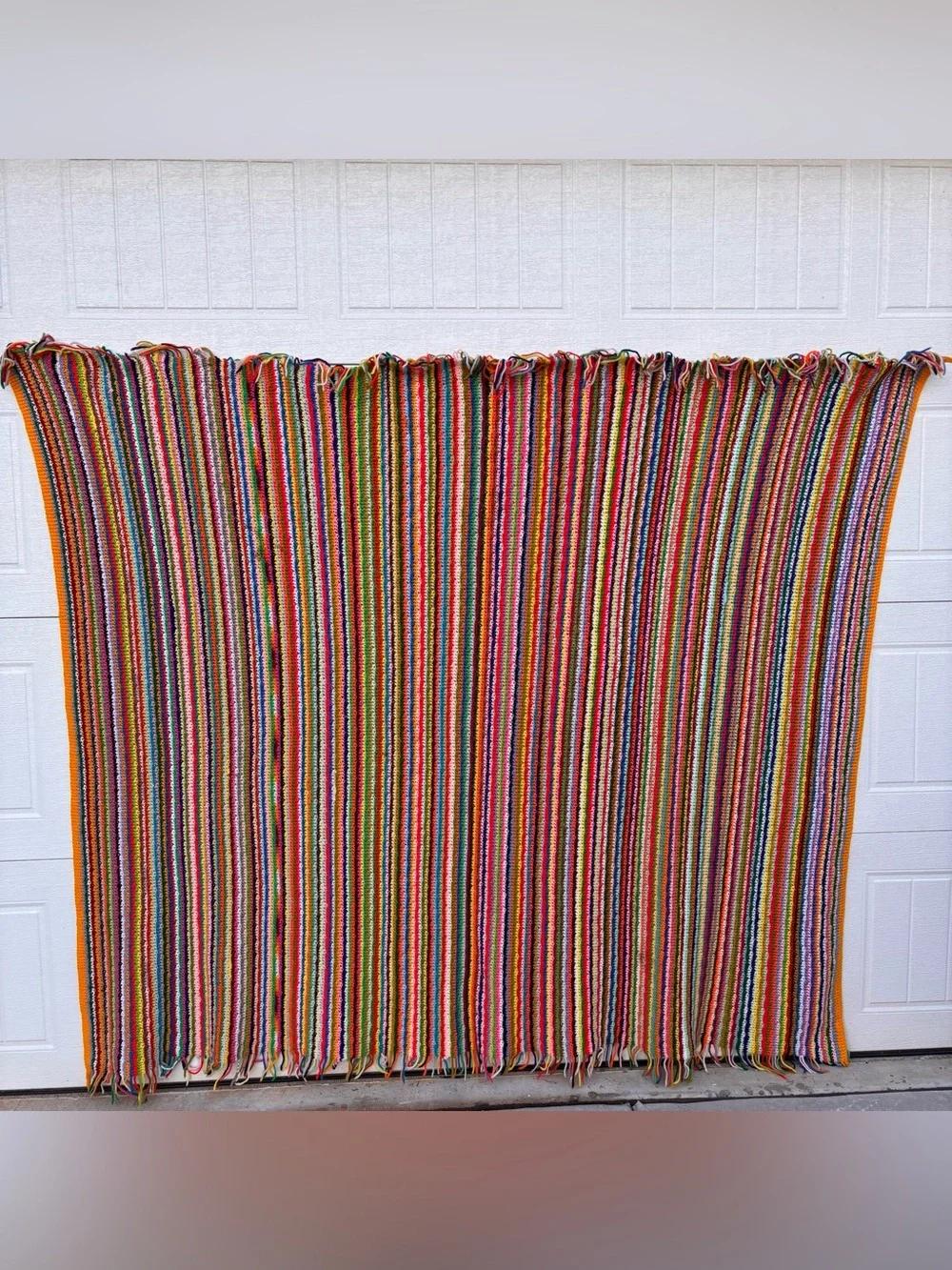 Vintage Reversible Handwoven Multicolor Striped Throw Blanket
